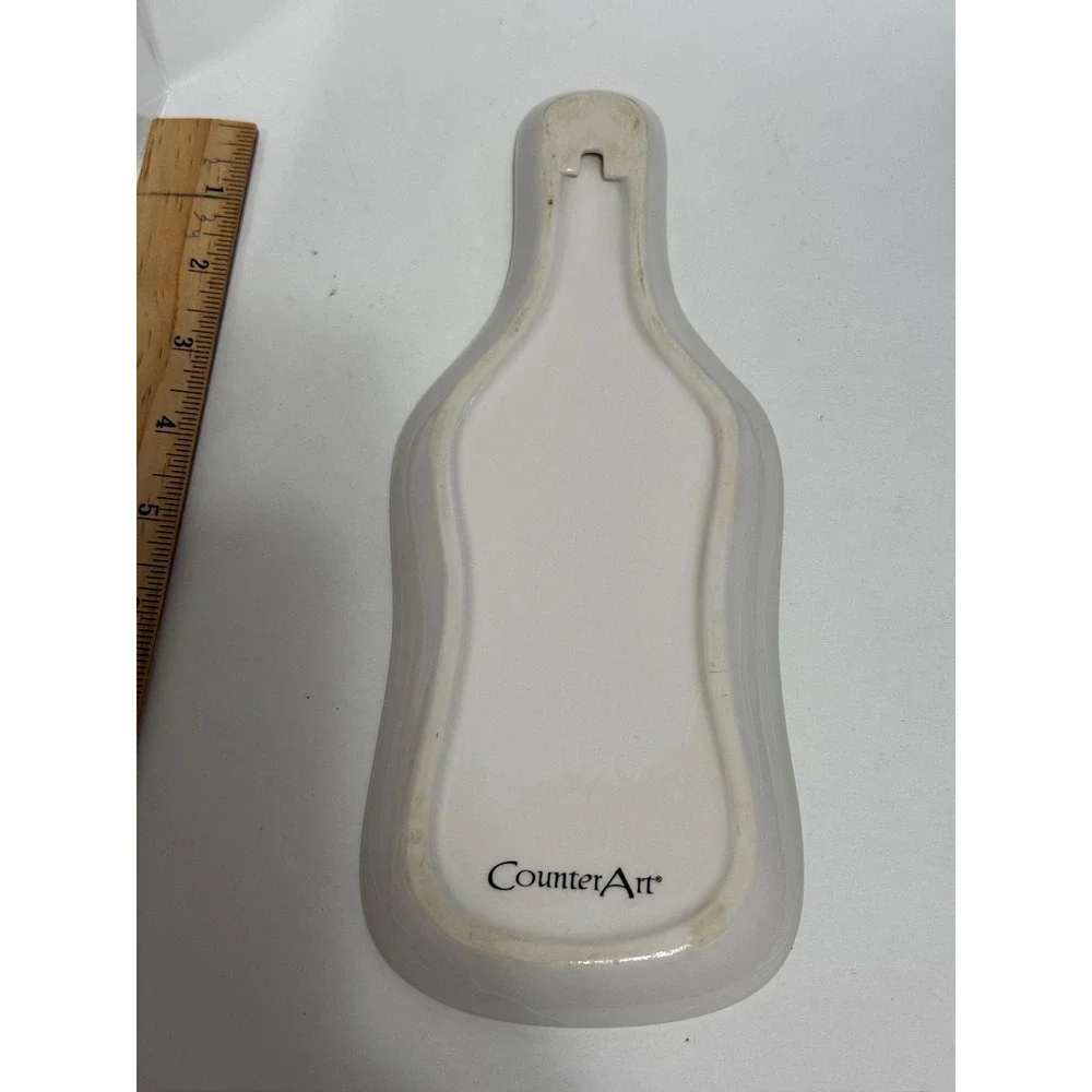 CounterArt Ceramic Wine Bottle Spoon Rest Italian Chef Ristorante Bicycle 9.5in